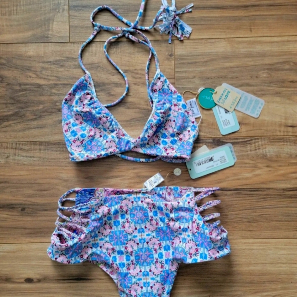 Luli Fama size L reversible bikini new with tags
